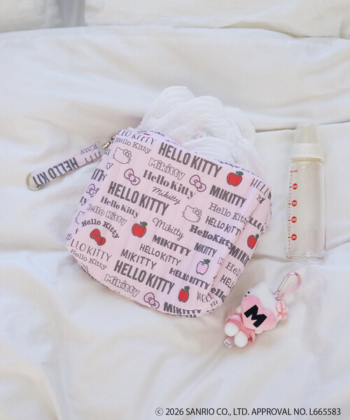 FREAK'S STORE(フリークスストア)の「SANRIO/サンリオ 'HELLO KITTY'総柄 キルティングポーチ(ポーチ・レディース・ピンク/ブラック・ONE SIZE)」の4枚目の写真