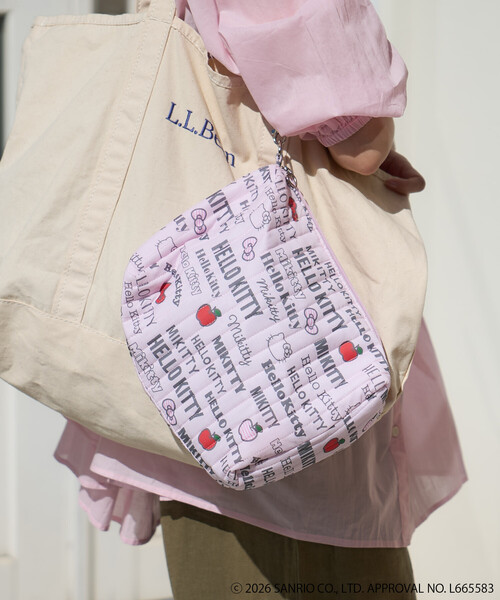 FREAK'S STORE(フリークスストア)の「SANRIO/サンリオ 'HELLO KITTY'総柄 キルティングポーチ(ポーチ・レディース・ピンク/ブラック・ONE SIZE)」の5枚目の写真