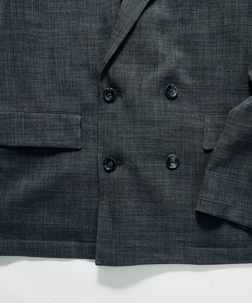 JOURNAL STANDARD relume（ジャーナルスタンダード　レリューム）の「テックキャンバス  ダブルプレスト ジャケット(セットアップ対応可能)（テーラードジャケット・メンズ・ブラック/ブラウン系その他/アイボリー・MEDIUM/LARGE）」の5枚目の写真