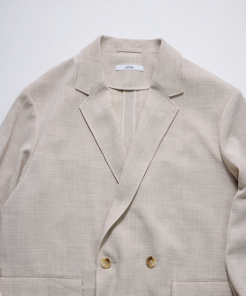 JOURNAL STANDARD relume（ジャーナルスタンダード　レリューム）の「テックキャンバス  ダブルプレスト ジャケット(セットアップ対応可能)（テーラードジャケット・メンズ・ブラック/ブラウン系その他/アイボリー・MEDIUM/LARGE）」の6枚目の写真