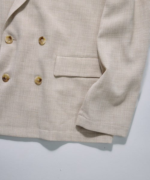 JOURNAL STANDARD relume（ジャーナルスタンダード　レリューム）の「テックキャンバス  ダブルプレスト ジャケット(セットアップ対応可能)（テーラードジャケット・メンズ・ブラック/ブラウン系その他/アイボリー・MEDIUM/LARGE）」の7枚目の写真