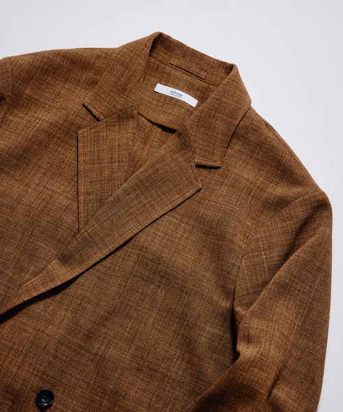 JOURNAL STANDARD relume（ジャーナルスタンダード　レリューム）の「テックキャンバス  ダブルプレスト ジャケット(セットアップ対応可能)（テーラードジャケット・メンズ・ブラック/ブラウン系その他/アイボリー・MEDIUM/LARGE）」の10枚目の写真