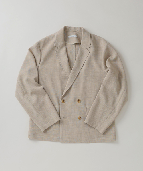 JOURNAL STANDARD relume（ジャーナルスタンダード　レリューム）の「テックキャンバス  ダブルプレスト ジャケット(セットアップ対応可能)（テーラードジャケット・メンズ・ブラック/ブラウン系その他/アイボリー・MEDIUM/LARGE）」の12枚目の写真