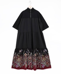 iS ScoLar（イズスカラー）の「561234：ジャージ風グラデーション裾花チュールフレアワンピース（ワンピース）」