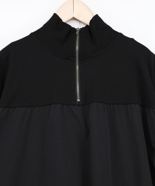 iS ScoLar（イズスカラー）の「561234：ジャージ風グラデーション裾花チュールフレアワンピース（ワンピース・レディース・ネイビー/ブラック・M）」の8枚目の写真