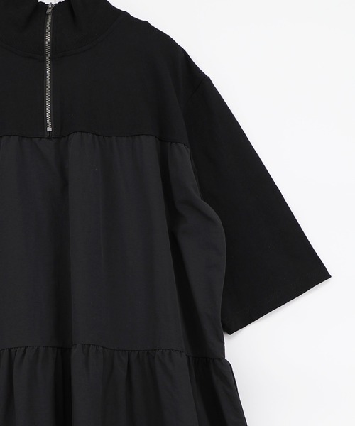 iS ScoLar（イズスカラー）の「561234：ジャージ風グラデーション裾花チュールフレアワンピース（ワンピース・レディース・ネイビー/ブラック・M）」の9枚目の写真
