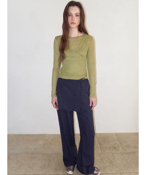 ETMON(エトモン)の「Ribbed Layered T-Shirt SET, Olive(Tシャツ/カットソー・レディース・その他・F)」の3枚目の写真