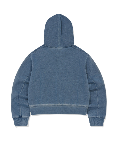 Wacky WiLLy（ワッキーウィリー）の「[26SS] ウィメンズデニムウォッシュクロップフードジップアップブルー（パーカー・レディース・その他・MEDIUM/LARGE/SMALL）」の3枚目の写真