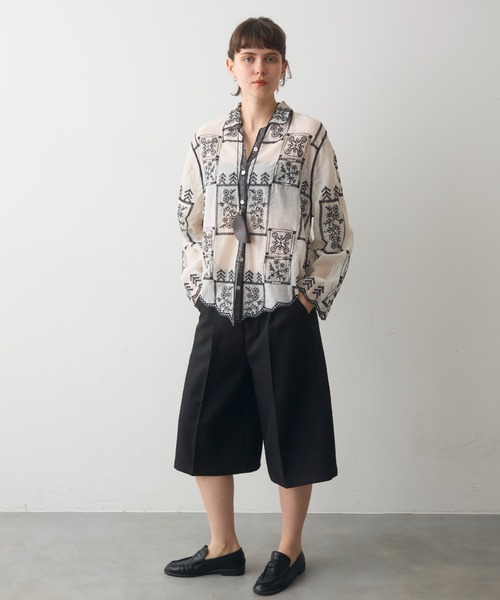 full/fill.（フルフィル）の「panel embroidery shirt / パネル刺繍シャツ（シャツ/ブラウス・レディース・ブラック/ブラウン・FREE）」の16枚目の写真