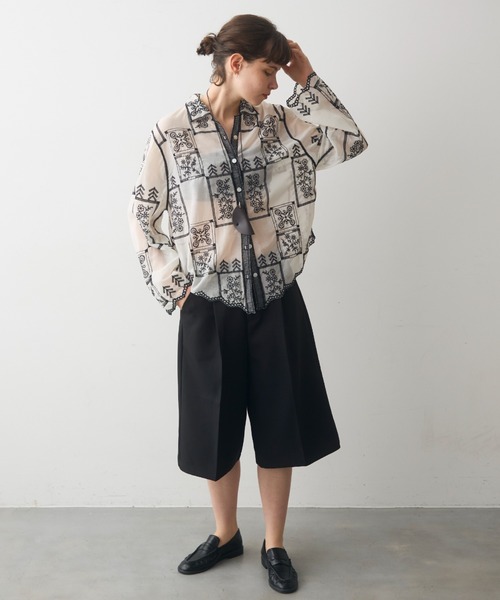 full/fill.（フルフィル）の「panel embroidery shirt / パネル刺繍シャツ（シャツ/ブラウス・レディース・ブラック/ブラウン・FREE）」の17枚目の写真