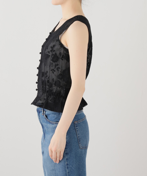 JOURNAL STANDARD(ジャーナルスタンダード)の「【VIVIANO / ヴィヴィアーノ】Embroidered Lace Tank(タンクトップ・レディース・ブラック・MEDIUM)」の8枚目の写真