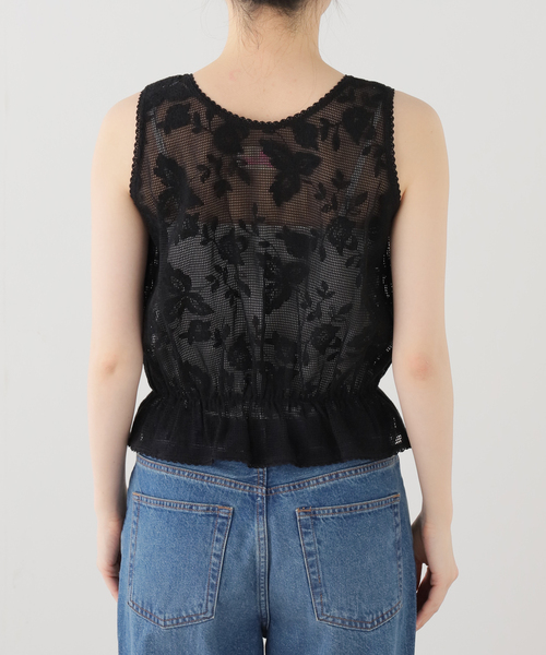 JOURNAL STANDARD(ジャーナルスタンダード)の「【VIVIANO / ヴィヴィアーノ】Embroidered Lace Tank(タンクトップ・レディース・ブラック・MEDIUM)」の9枚目の写真
