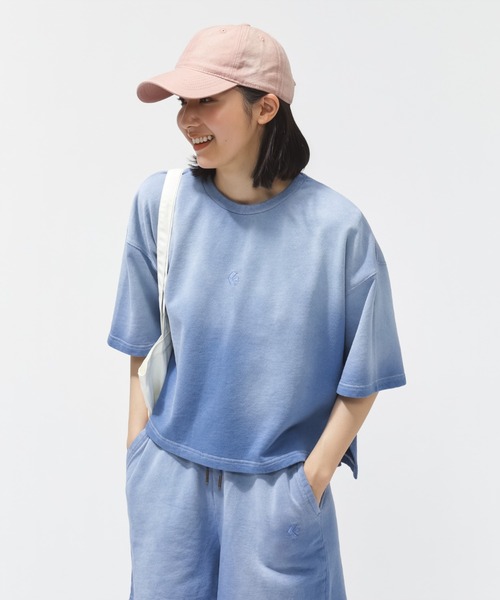 CONVERSE（コンバース）の「【別注】コンバース  AP FADE SWEAT TEE L フェードスウェットTEE 限定コラボ（スウェット・レディース・ピンク/サックスブルー・M/L/S）」の3枚目の写真
