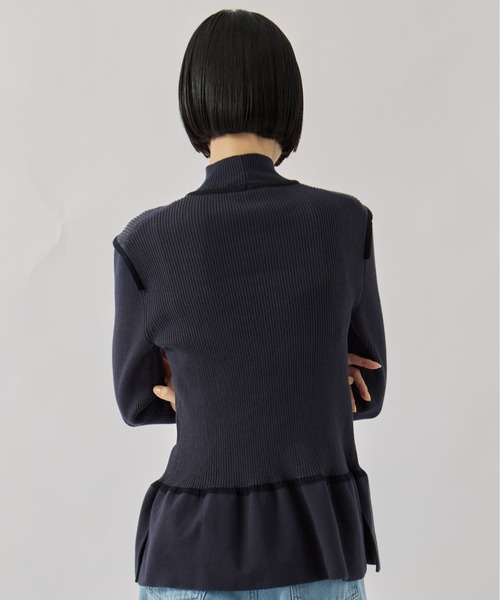 TAN（タン）の「【TAN/タン】《STUDIOUS別注》LACE FLARE KNIT/レースフレアニット（ニット/セーター・レディース・アイボリー/ブラック・FREE）」の10枚目の写真