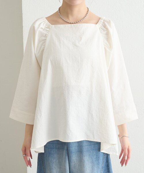 mystic(ミスティック)の「【3色展開】チョーカーリボンパフブラウス(シャツ/ブラウス・レディース・ブラック/オフホワイト/ブルー・FREE)」の5枚目の写真