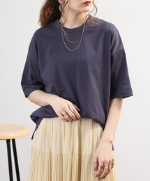 汗じみ軽減加工5分袖カットソー