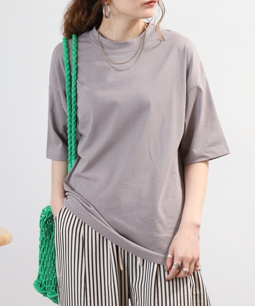 FUNALIVE(ファンアライブ)の「汗じみ軽減加工5分袖カットソー(Tシャツ/カットソー・レディース・ブラック/グレイッシュベージュ/アイボリー/ネイビー・M-L)」の4枚目の写真