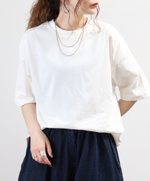 汗じみ軽減加工5分袖カットソー