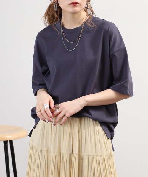 FUNALIVE(ファンアライブ)の「汗じみ軽減加工5分袖カットソー(Tシャツ/カットソー・レディース・ブラック/グレイッシュベージュ/アイボリー/ネイビー・M-L)」の19枚目の写真