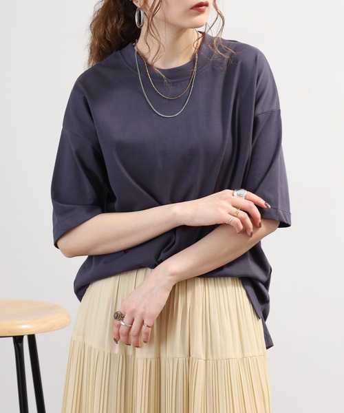 FUNALIVE(ファンアライブ)の「汗じみ軽減加工5分袖カットソー(Tシャツ/カットソー・レディース・ブラック/グレイッシュベージュ/アイボリー/ネイビー・M-L)」の21枚目の写真