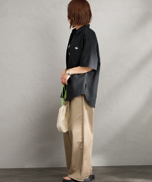 DANTON（ダントン）の「[DANTON/ダントン] リンクルフィニッシュ ショートスリーブシャツ（シャツ/ブラウス・レディース・ブラック/オフホワイト/ブラウン・42/40/38）」の12枚目の写真