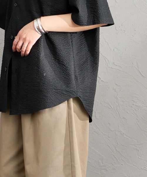 DANTON（ダントン）の「[DANTON/ダントン] リンクルフィニッシュ ショートスリーブシャツ（シャツ/ブラウス・レディース・ブラック/オフホワイト/ブラウン・42/40/38）」の21枚目の写真