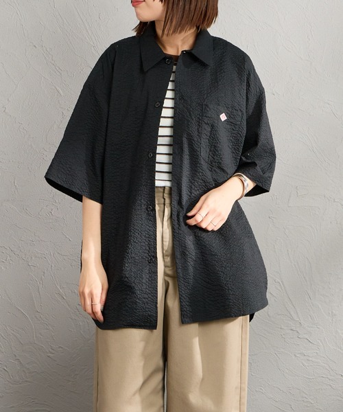DANTON（ダントン）の「[DANTON/ダントン] リンクルフィニッシュ ショートスリーブシャツ（シャツ/ブラウス・レディース・ブラック/オフホワイト/ブラウン・42/40/38）」の14枚目の写真