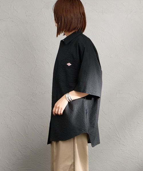 DANTON（ダントン）の「[DANTON/ダントン] リンクルフィニッシュ ショートスリーブシャツ（シャツ/ブラウス・レディース・ブラック/オフホワイト/ブラウン・42/40/38）」の18枚目の写真