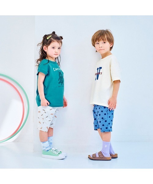 LYKKE(リッケ)の「前も後ろもどちらでも着られるハーフレギンスパンツ(その他パンツ・キッズ・ブラウン系その他/チャコール/オートミール/グレイッシュブルー・80/90/100/110/120/130)」の5枚目の写真