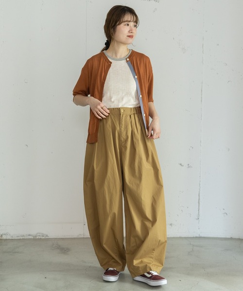 POU DOU DOU（プードゥドゥ）の「下前立て配色ニットカーディガン（カーディガン/ボレロ・レディース・ブラック/ブラウン/レッド/グリーン・3）」の13枚目の写真