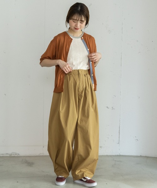 POU DOU DOU（プードゥドゥ）の「下前立て配色ニットカーディガン（カーディガン/ボレロ・レディース・ブラック/ブラウン/レッド/グリーン・3）」の14枚目の写真