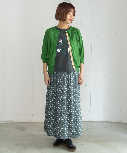 POU DOU DOU（プードゥドゥ）の「下前立て配色ニットカーディガン（カーディガン/ボレロ・レディース・ブラック/ブラウン/レッド/グリーン・3）」の20枚目の写真