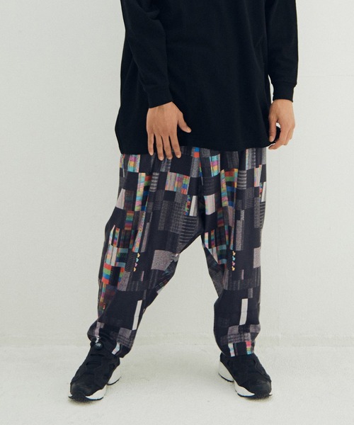 STOF（ストフ）の「Glitchcheck Wide Pants（その他パンツ・メンズ・ブラック・M/S）」の2枚目の写真