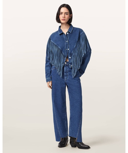 ALLSAINTS(オールセインツ)の「FOX LOOSE FIT DENIM JEANS | FOX ルーズ フィット デニム ジーンズ(デニムパンツ・レディース・ダークインディゴブルー・24/25/26/27)」の1枚目の写真
