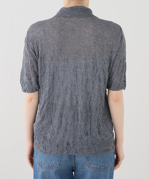 journal standard L'essage(ジャーナルスタンダードレサージュ)の「RECTO/レクト CREASE ポロ襟 ニット (COOL GREY) RW26SKTP003GR(ニット/セーター・レディース・チャコールグレー・MEDIUM)」の3枚目の写真