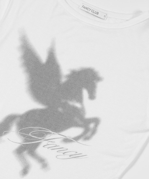FANCY CLUB(ファンシークラブ)の「A'GEM/9 × .kom 『FANCY CLUB/ファンシークラブ』SHADOW PEGASUS TEE/シャドーペガサスTシャツ(Tシャツ/カットソー・レディース・ホワイト・FREE)」の9枚目の写真