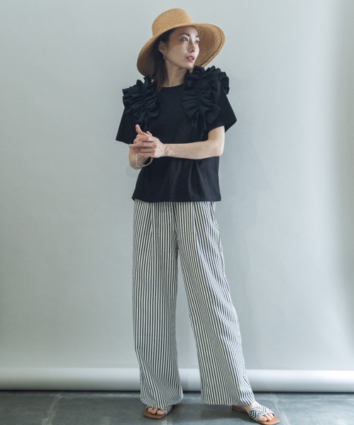 lodie(ロディ)の「フリルリボン デザインカットソー(Tシャツ/カットソー・レディース・アイボリー/ブラック・FREE)」の16枚目の写真