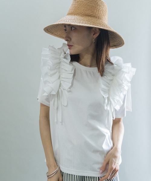 lodie(ロディ)の「フリルリボン デザインカットソー(Tシャツ/カットソー・レディース・アイボリー/ブラック・FREE)」の18枚目の写真