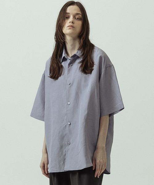 SLICK(スリック)の「【SLICK/スリック】Linen Rayon Regular Shirt/リネンレーヨンレギュラーカラーシャツ(シャツ/ブラウス・メンズ・サックスブルー/ブラック/ブラウン・1/3/2)」の3枚目の写真