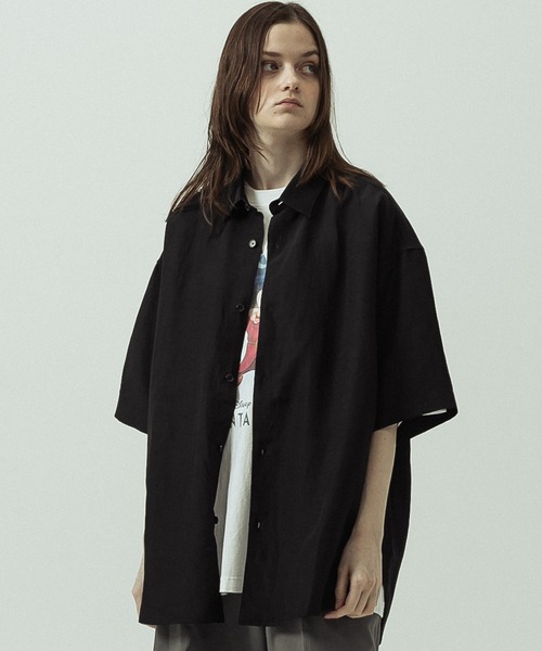 SLICK(スリック)の「【SLICK/スリック】Linen Rayon Regular Shirt/リネンレーヨンレギュラーカラーシャツ(シャツ/ブラウス・メンズ・サックスブルー/ブラック/ブラウン・1/3/2)」の1枚目の写真