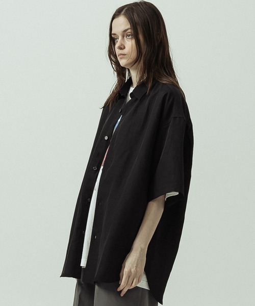SLICK(スリック)の「【SLICK/スリック】Linen Rayon Regular Shirt/リネンレーヨンレギュラーカラーシャツ(シャツ/ブラウス・メンズ・サックスブルー/ブラック/ブラウン・1/3/2)」の5枚目の写真