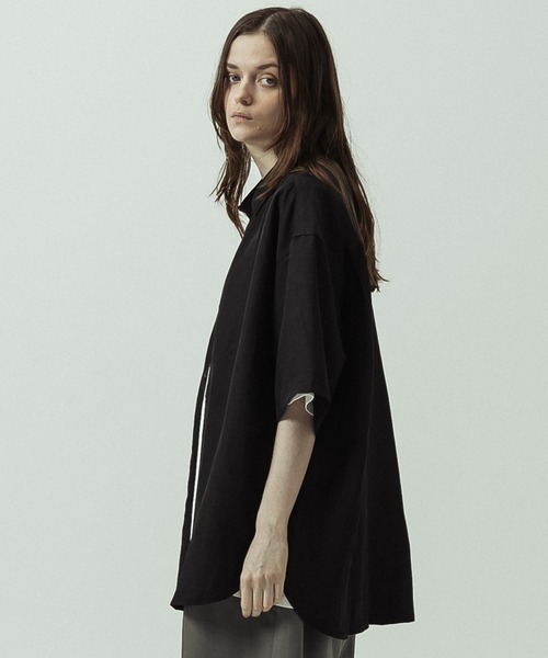 SLICK(スリック)の「【SLICK/スリック】Linen Rayon Regular Shirt/リネンレーヨンレギュラーカラーシャツ(シャツ/ブラウス・メンズ・サックスブルー/ブラック/ブラウン・1/3/2)」の7枚目の写真