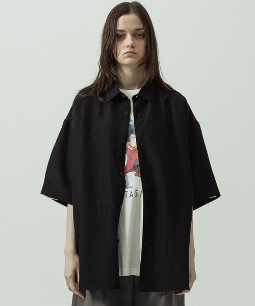 SLICK(スリック)の「【SLICK/スリック】Linen Rayon Regular Shirt/リネンレーヨンレギュラーカラーシャツ(シャツ/ブラウス・メンズ・サックスブルー/ブラック/ブラウン・1/3/2)」の9枚目の写真