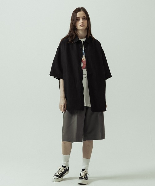 SLICK(スリック)の「【SLICK/スリック】Linen Rayon Regular Shirt/リネンレーヨンレギュラーカラーシャツ(シャツ/ブラウス・メンズ・サックスブルー/ブラック/ブラウン・1/3/2)」の12枚目の写真