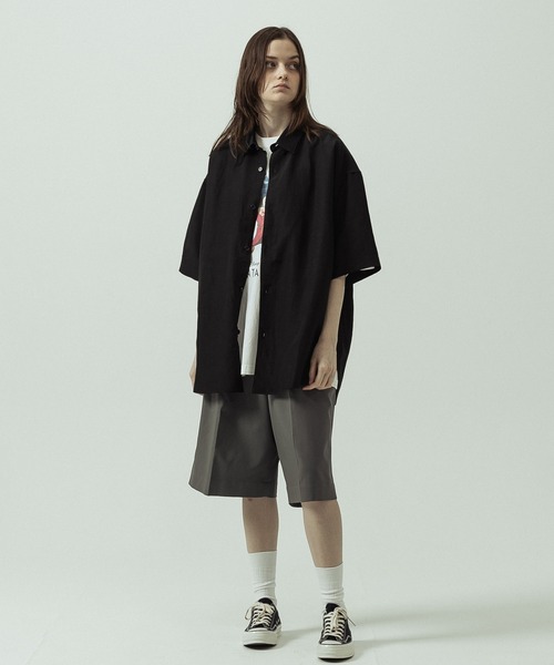 SLICK(スリック)の「【SLICK/スリック】Linen Rayon Regular Shirt/リネンレーヨンレギュラーカラーシャツ(シャツ/ブラウス・メンズ・サックスブルー/ブラック/ブラウン・1/3/2)」の13枚目の写真