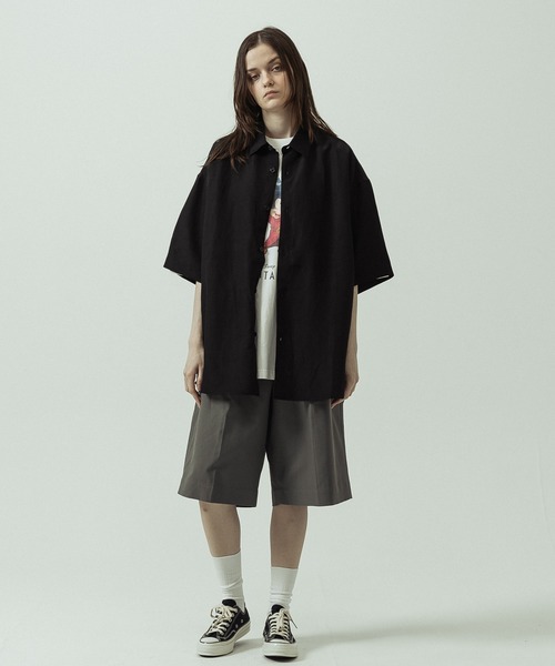 SLICK(スリック)の「【SLICK/スリック】Linen Rayon Regular Shirt/リネンレーヨンレギュラーカラーシャツ(シャツ/ブラウス・メンズ・サックスブルー/ブラック/ブラウン・1/3/2)」の14枚目の写真