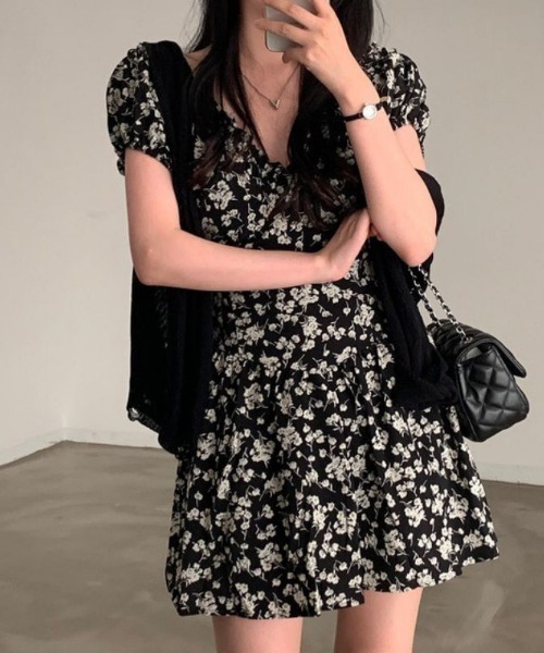 FAVORITO(ファヴォリート)の「カットジャガードショートワンピース(ワンピース・レディース・ブラック・F)」の9枚目の写真