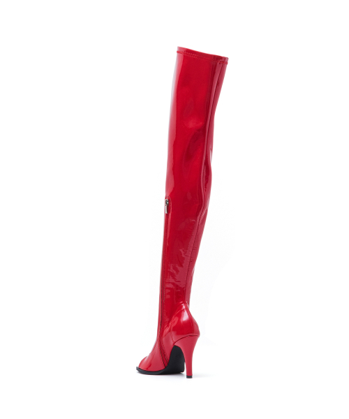 SSIMEEZ(シミズ)の「サイハイオープントブーツヒル(エナメレッド)(ブーツ・レディース・レッド・23.5cm/24cm/24.5cm/25cm/22.5cm/23cm)」の3枚目の写真