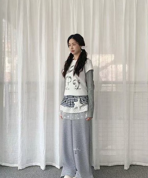 AsheKsha(アシクシャ)の「2枚重ね風長袖Tシャツ(Tシャツ/カットソー・レディース・ホワイト・M)」の6枚目の写真