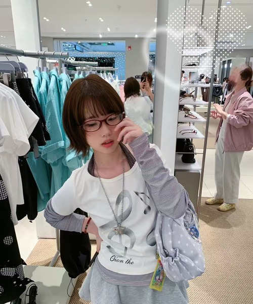 AsheKsha(アシクシャ)の「2枚重ね風長袖Tシャツ(Tシャツ/カットソー・レディース・ホワイト・M)」の11枚目の写真